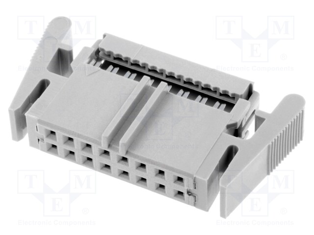 Plug; IDC; female; PIN: 16; straight; IDC; for ribbon cable; 1.27mm