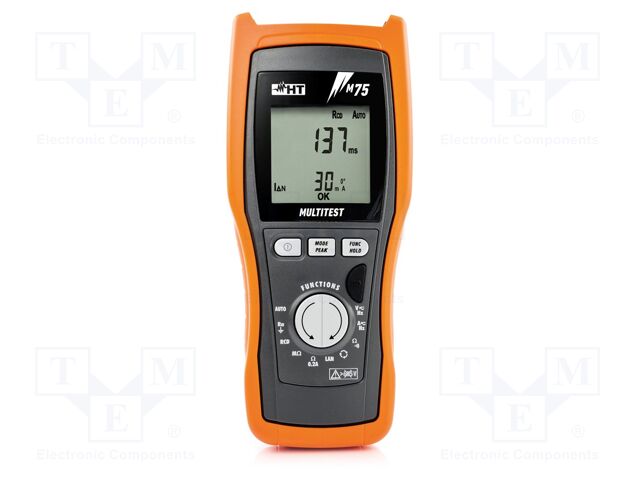 Meter: appliance meter; LCD; Earthing R range: 1÷1999Ω; 30÷400Hz