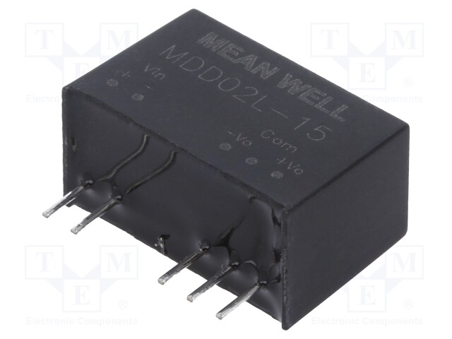 Converter: DC/DC; 2W; Uin: 4.5÷5.5V; Uout: 15VDC; Uout2: -15VDC; SIP7