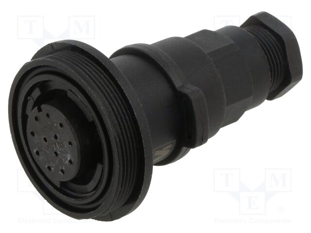 Connector: circular; plug; female; PIN: 12; 5A; 50V; w/o contacts