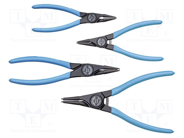 Kit: pliers; for circlip; 4pcs.