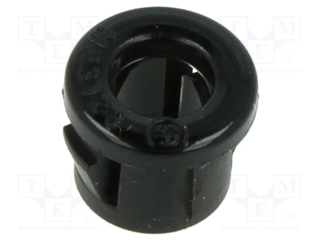 Grommet; Ømount.hole: 7.9mm; Øhole: 4.7mm; black; UL94V-2; H: 7.9mm