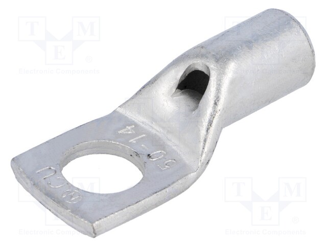 Ring tube terminal; M14; 50mm2; crimped; for cable; tinned; L: 55mm