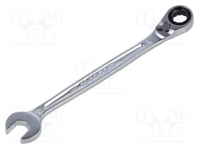 Wrench; combination spanner,with ratchet; 10mm; L: 158mm; satin
