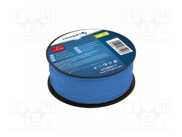 Masonry string; L: 100m; Ø: 1.5mm; reel; blue