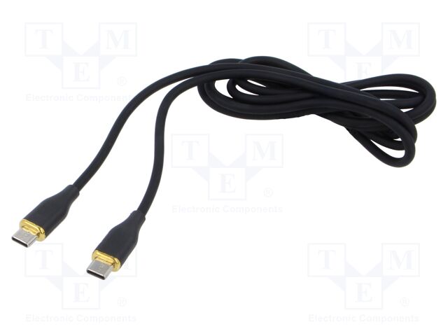 Cable; USB 2.0; USB C plug,both sides; 1.5m; black; 480Mbps; 60W