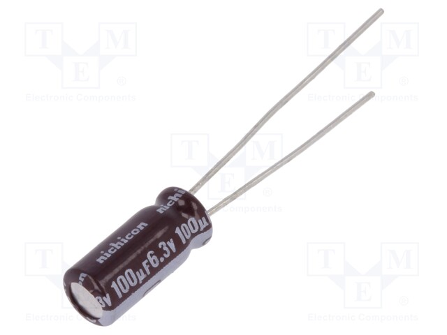 Capacitor: electrolytic; low impedance; THT; 100uF; 6.3VDC; ±20%