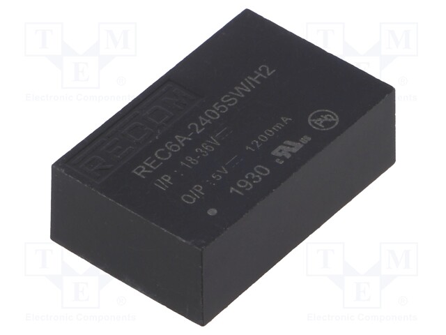 Converter: DC/DC; 6W; Uin: 18÷36V; Uout: 5VDC; Iout: 1.2A; DIP24; 13g
