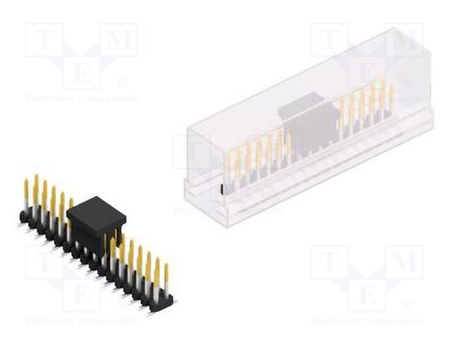 Connector: pin strips; pin header; male; PIN: 32; 2mm; SMT; 2x16
