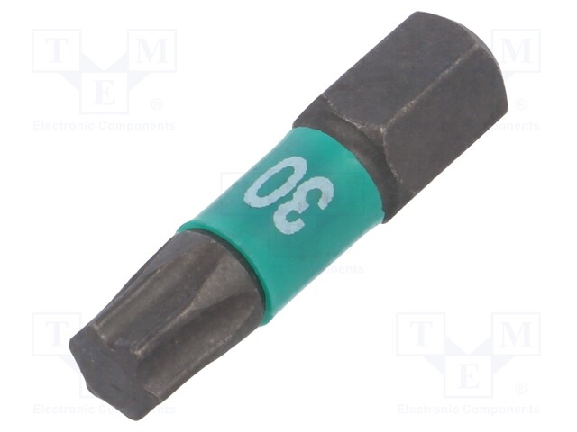 Screwdriver bit; Torx®; TX30; Overall len: 25mm; Plating: diamond