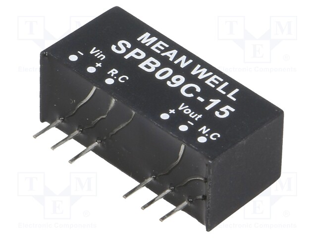 Converter: DC/DC; 9W; Uin: 36÷75V; 15VDC; Iout: 0÷600mA; SIP8; 5g