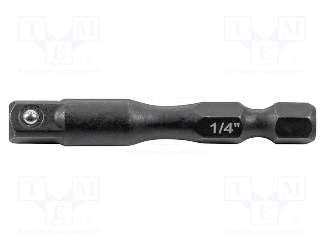 Adapter; socket spanner; square,hexagonal; HEX 1/4"; 1/4"; 50mm