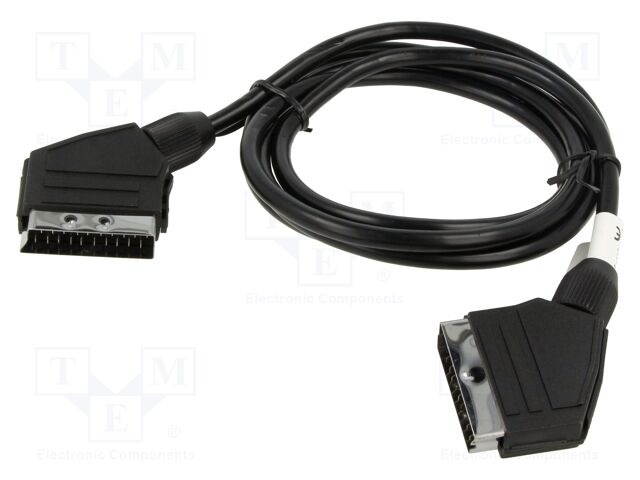 Cable; SCART plug,both sides; 1.8m; black