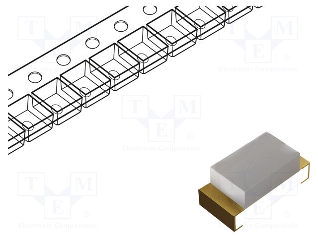 LED; SMD; 1608; red; 50÷100mcd; 1.6x0.8x0.75mm; 120°; 1.8÷2.1V; 2mA
