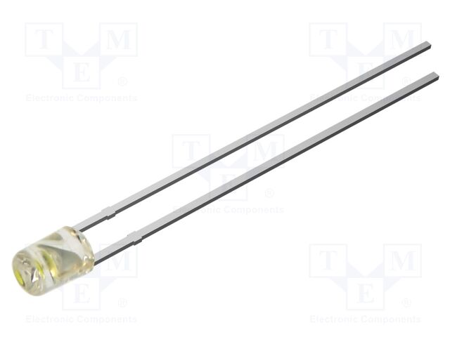 LED; white cold; 3mm; 330mcd; 140°; Front: recessed; 2.7VDC; 10000K