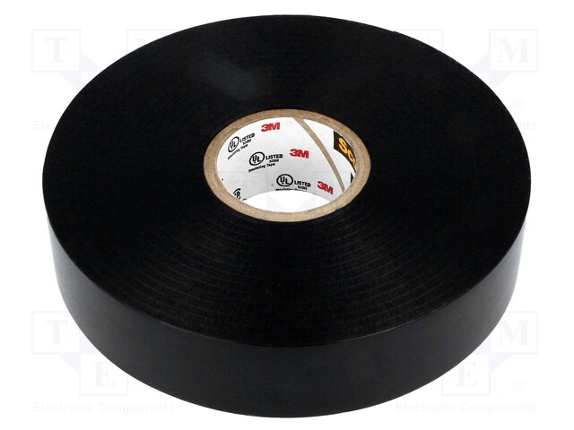 Tape: electrical insulating; W: 19mm; L: 33m; D: 0.178mm; black; 150%
