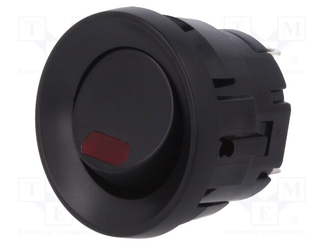 ROCKER; SPST; Pos: 2; ON-OFF; 3A/250VAC; black; LED; Rcont max: 20mΩ