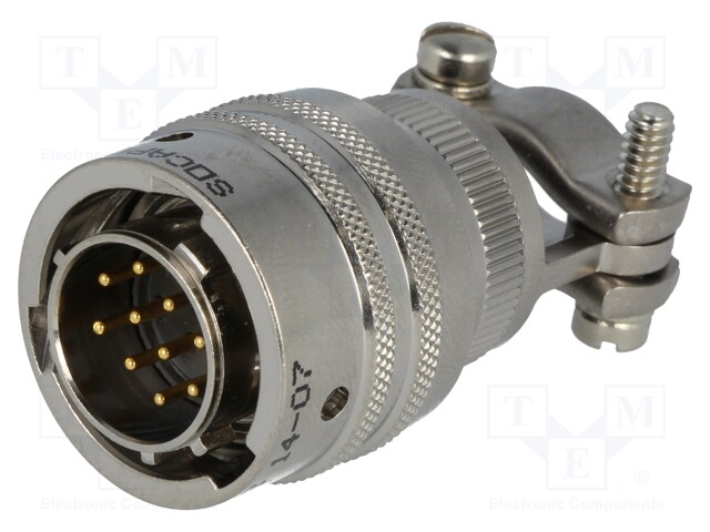 Connector: circular; PT; plug; male; PIN: 10; with cable clamp; 7.5A