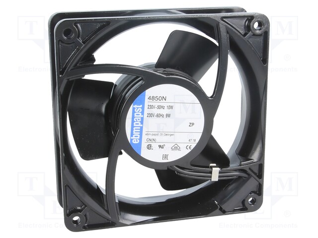 Fan: AC; axial; 230VAC; 119x119x38mm; 98.4m3/h; 32dBA; 1800rpm; 50Hz