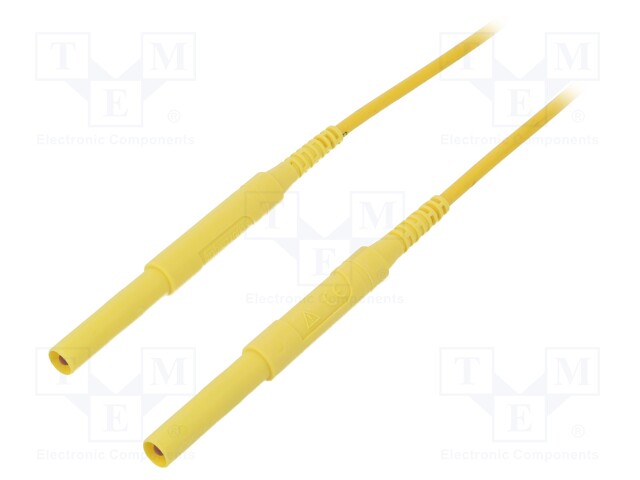 Test lead; silicone; 1m; yellow; 16A; 6kVDC; Cond.cross sec: 1.3mm2