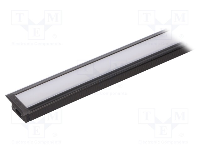 Profiles for LED modules; white; recessed; black; L: 1m; aluminium