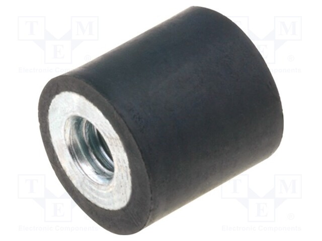 Vibration damper; M4; Ø: 10mm; rubber; L: 10mm; H: 4mm; 90N; 36N/mm
