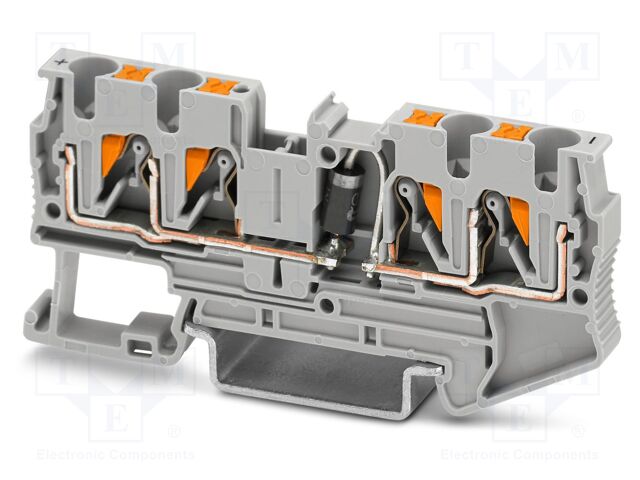 Splice terminal: rail; 1.5A; push-in; PA; 0.2÷6mm2; terminals: 4