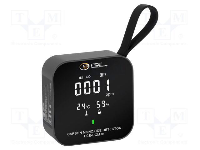 Meter: air quality; Range: 0÷500ppm CO; Humid.range: 20÷85%RH; ±4%