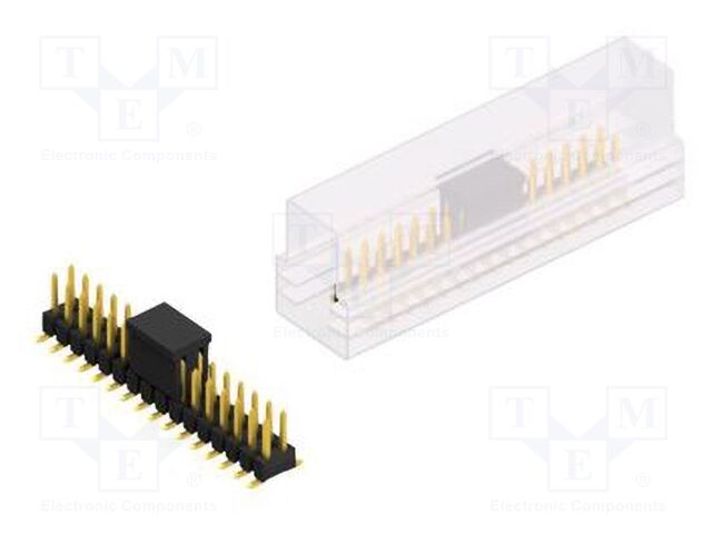 Connector: pin strips; pin header; male; PIN: 32; 2.54mm; SMT; 2x16