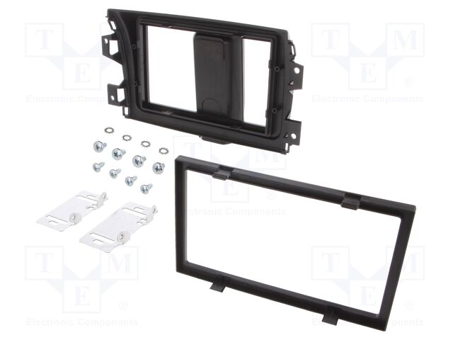 Radio mounting frame; Fiat; 2 DIN; black gloss