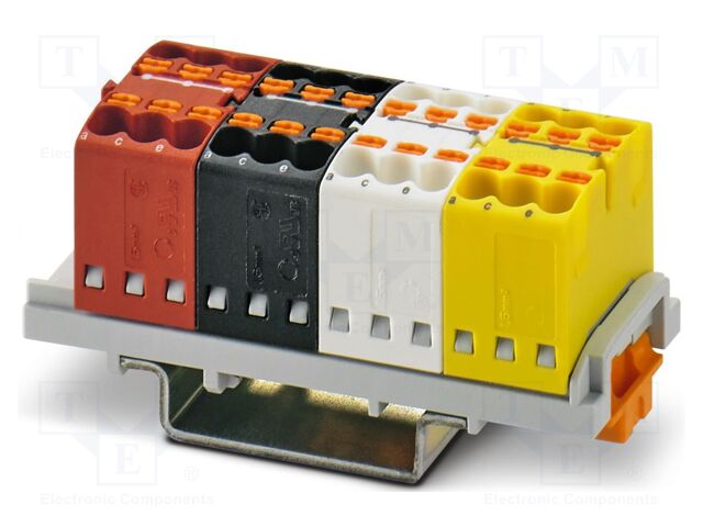 Splice terminal: rail; 17.5A; 500V; push-in; PA; L: 24.4mm; W: 21.6mm