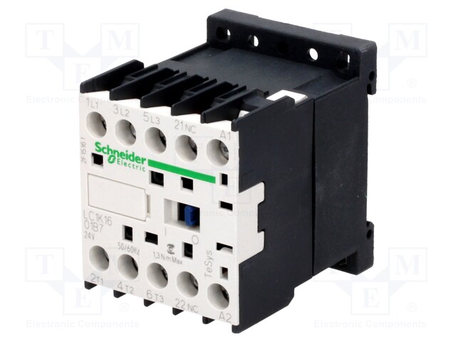 Contactor: 3-pole; NO x3; Auxiliary contacts: NC; 24VAC; 16A; 690V