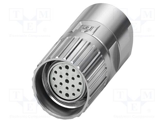 Connector: M23; plug; PIN: 19(16+3); soldering; straight; M23 PRO
