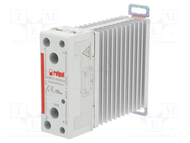 Relay: solid state; Ucntrl: 4÷32VDC; 30A; 24÷280VAC; DIN,on panel