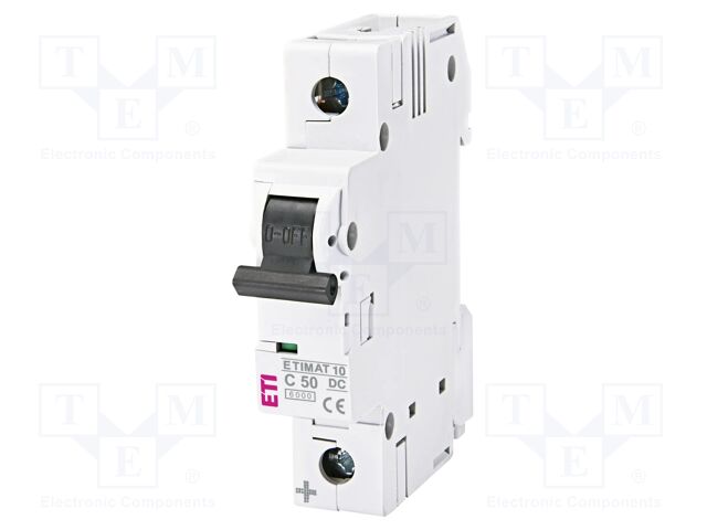 Circuit breaker; 220VDC; Inom: 50A; Poles: 1; Charact: C; 6kA; IP20