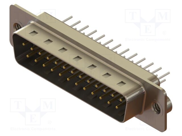 Connector: D-Sub; PIN: 25; socket; male; angled; THT; MHDD