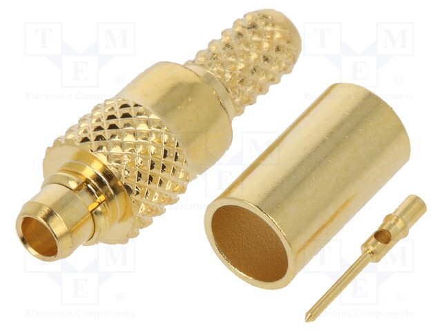 Plug; MMCX; male; straight; 50Ω; RG174,RG188,RG316; crimped