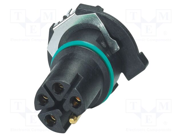 Connector: M12; contact insert; PIN: 5; 63V; straight; THR; 16A; 4+PE