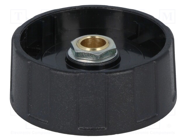 Knob; without pointer; ABS; Shaft d: 6mm; Ø40x15.5mm; black