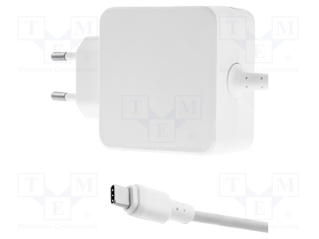 Power supply: switched-mode; plug; 5VDC,; 3A; 45W; Out: USB C; white