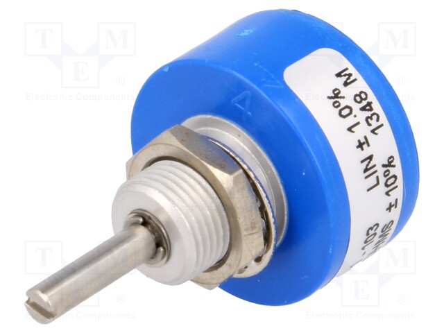 Potentiometer: shaft; single turn; 10kΩ; ±10%; 1W; linear; 3.17mm