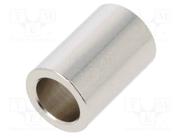 Spacer sleeve; 8.2mm; cylindrical; brass; nickel; Out.diam: 18mm