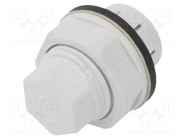 Stopper; IP68; Mat: polyamide; light grey; push-in; 20.3mm