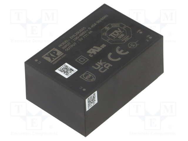 Converter: AC/DC; 20W; Uout: 5VDC; Iout: 4A; OUT: 1; 82%; THT; EHL