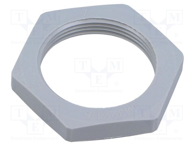 Nut; M32; 41mm; light grey; -40÷100°C; Thread: metric; Pitch: 1.5