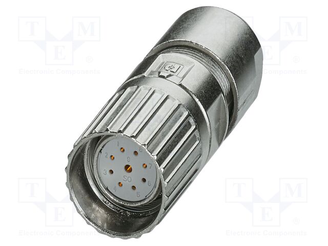 Connector: M23; plug; PIN: 9(8+1); crimped; straight; M23 PRO; 300V