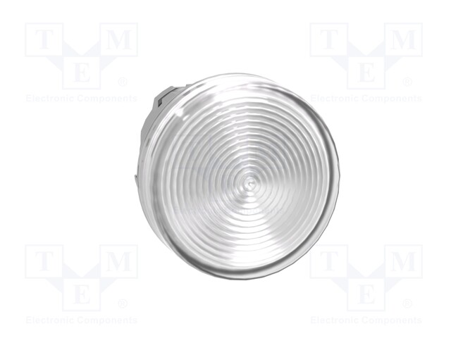 Indicator Lens, White, Round, 22 mm, Head W/ Grooved Lens, Schneider Harmony Pilot Lights
