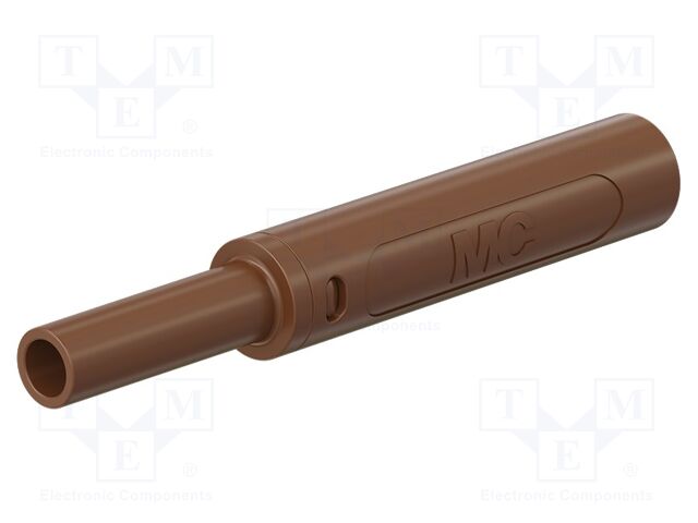 Connector: 4mm banana; socket; 32A; 1kV; L: 65mm; brown; screw