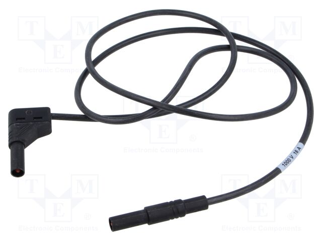 Test lead; 16A; banana plug 4mm,angular banana plug 4mm; Len: 1m