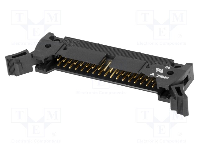Socket; IDC; male; PIN: 34; angled 90°; THT; gold-plated; 2.54mm
